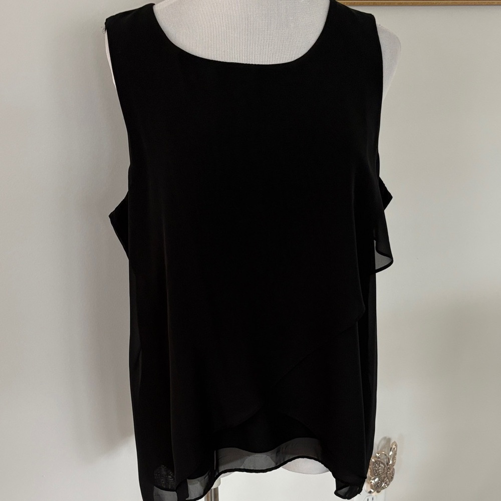 Chico's Black Layered Sleeveless Blouse